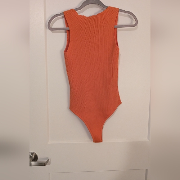 Orange Ribbed Tank Top - Picture 3 of 4